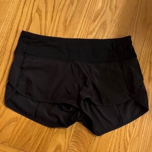 Lululemon Athletica Black Speed Up Shorts Size 2 Low Rise